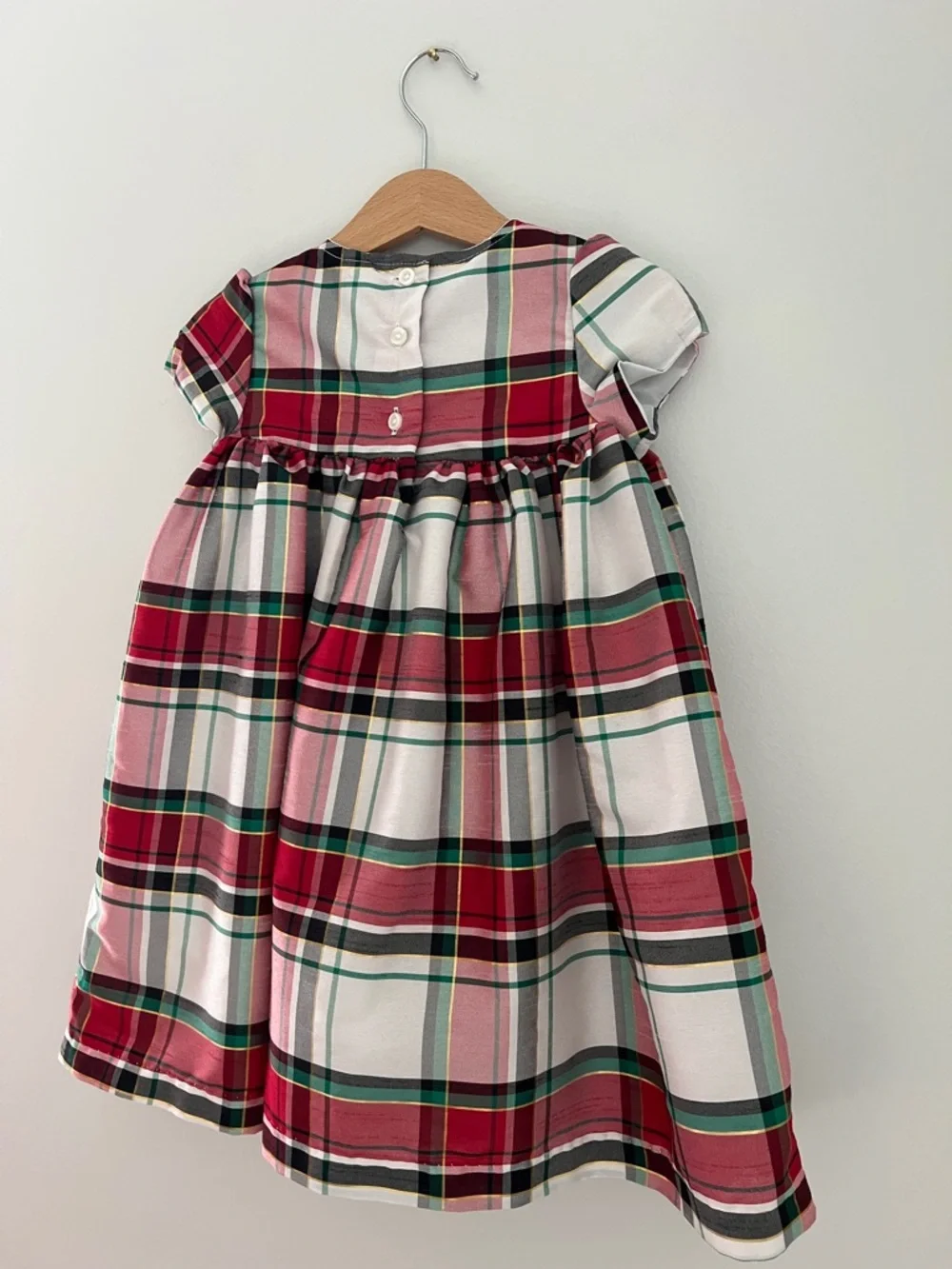Gymboree | Plaid Toddler Dress Green Red Bow 18-24M